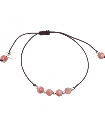 Bracelet Cordon Bambou de mer 4 mm et Argent 925 - Olga Aloe Bijoux