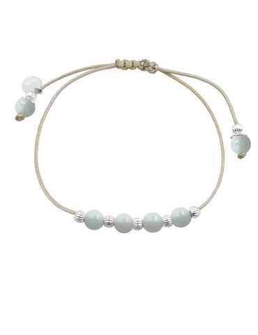Bracelet Cordon Amazonite 6 mm et Argent 925 - Miss Aloe Bijoux