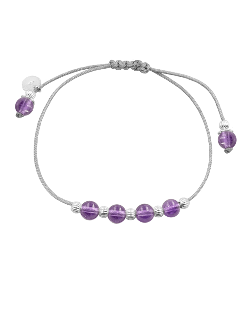 Bracelet Cordon Améthyste 6 mm et Argent 925 - Olga Aloe Bijoux Bracelet Cordon Améthyste 6 mm et Argent 925 - Olga Aloe Bijoux