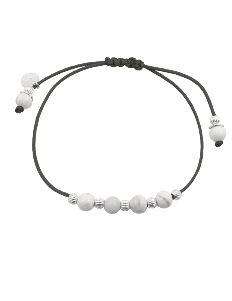Bracelet Cordon Howlite 4 mm et Argent 925 - Olga Aloe Bijoux Bracelet Cordon Howlite 4 mm et Argent 925 - Olga Aloe Bijoux