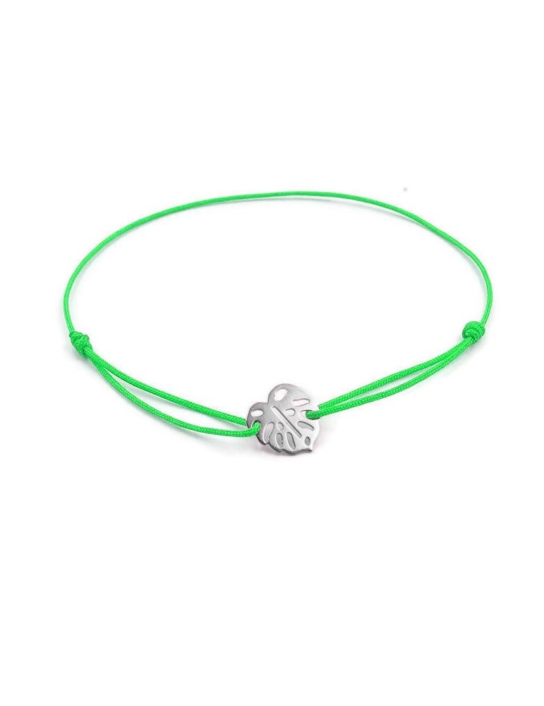 Bracelet Cordon avec motif feuille Monstera en Argent 925 Aloe Bijoux