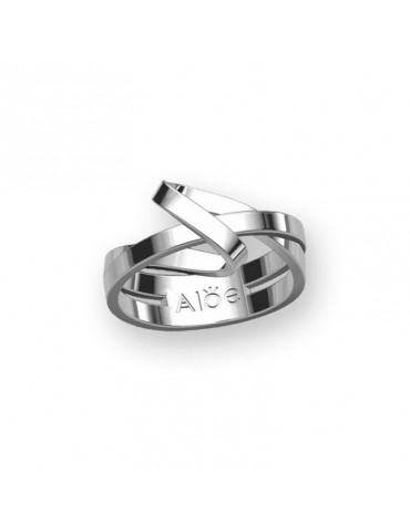 Bague 2 rubans en Argent 925 Aloe Bijoux