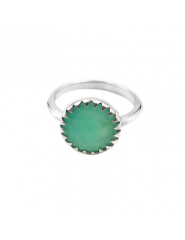 Bague Chrysoprase en Argent 925 - Juliette Aloe Bijoux