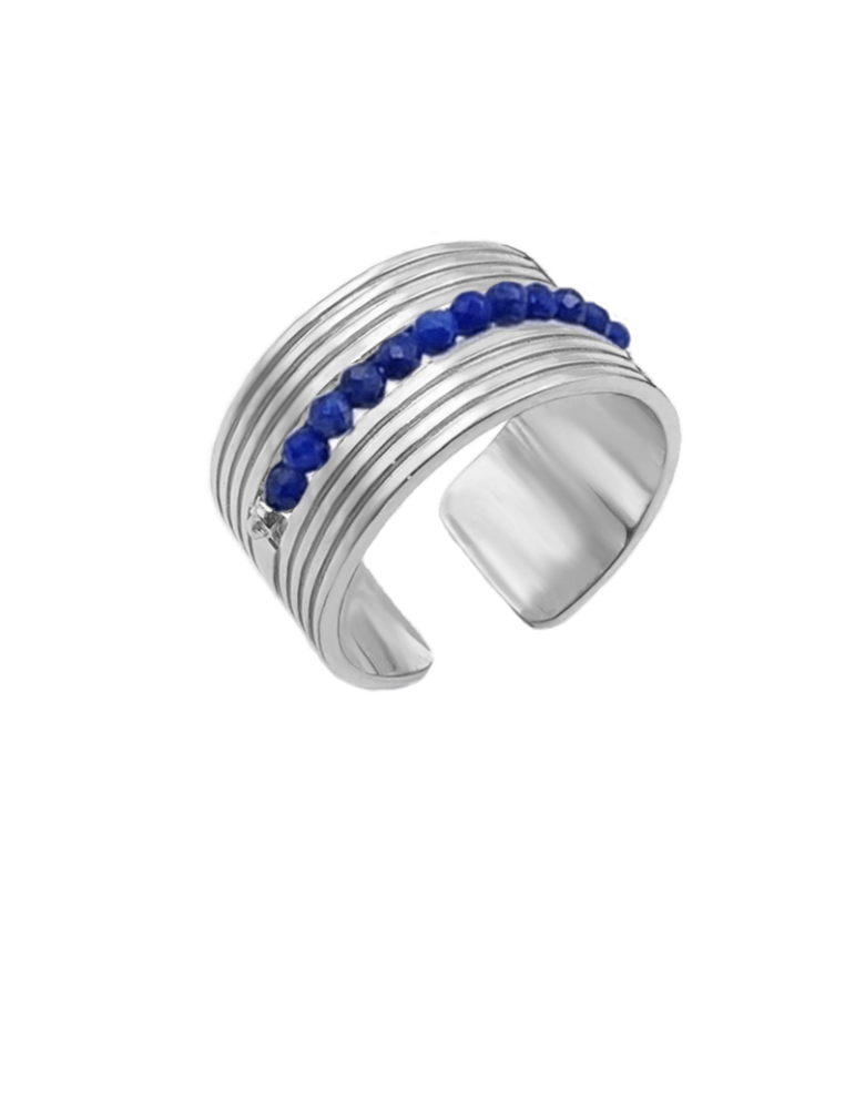 Bague CODE Lapis lazuli et Argent 925 Aloe Bijoux