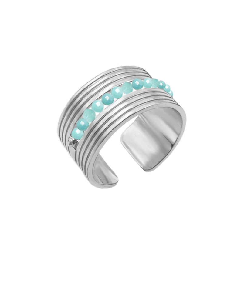 Bague Amazonite en Argent 925 - Code Aloe Bijoux