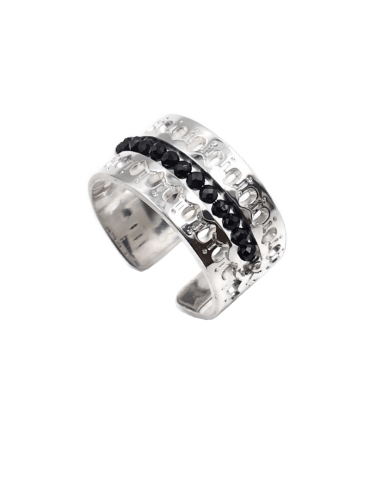 Bague Spinelle noir en Argent 925 - Ornela Aloe Bijoux