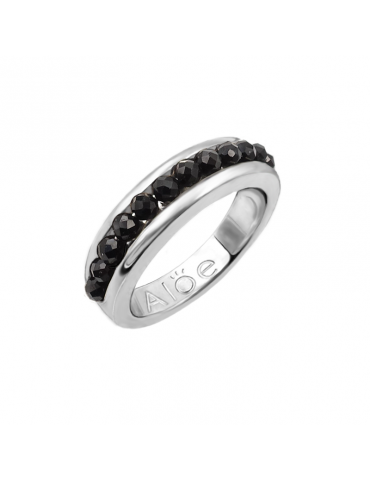 Bague Spinelle noir "esprit Alliance"GM en Argent 925 Aloe Bijoux