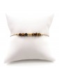 Bracelet cordon Pierre Oeil de tigre et perles en plaqué or Aloe Bijoux