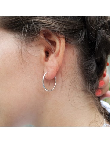 Créoles 20mm en Argent 925 Aloe Bijoux