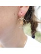 Boucles d'oreilles cercle et fleur ajourée en plaqué or Aloe Bijoux