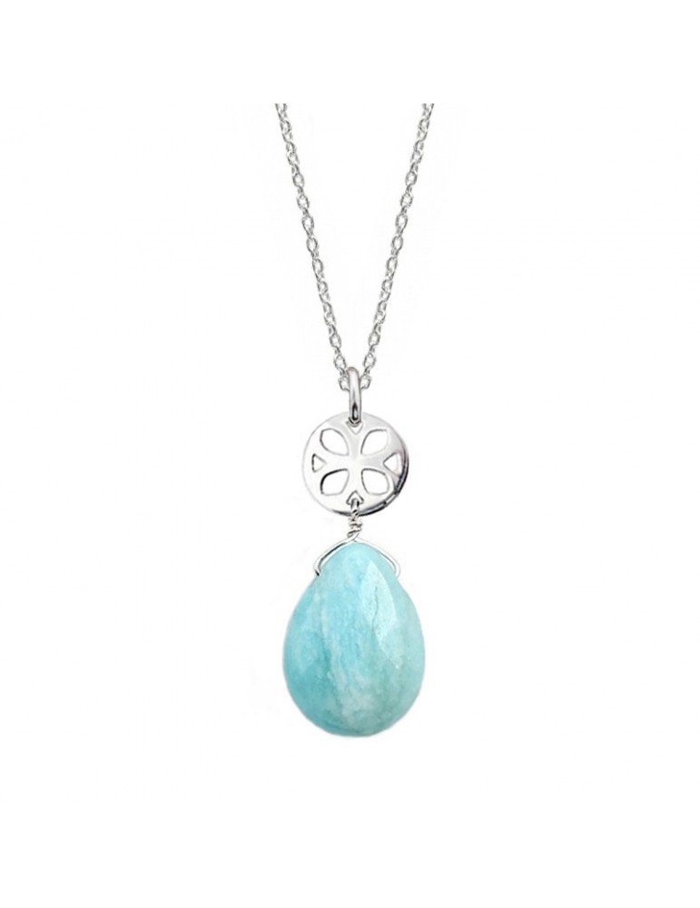 Collier Amazonite et rosace en Argent 925 Aloe Bijoux