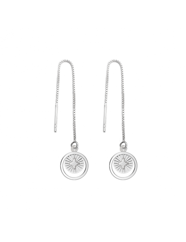 Boucles d'oreilles longues Soleil en Argent 925 Aloe Bijoux