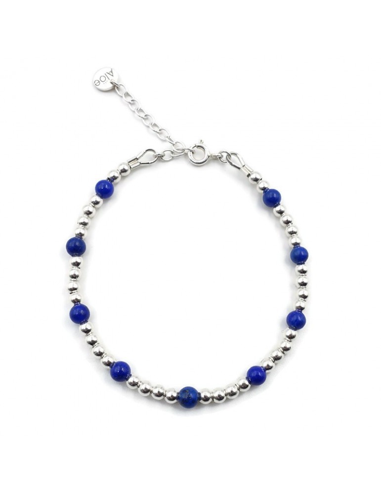 Bracelet Lapis lazuli et Argent 925 - Caly Aloe Bijoux