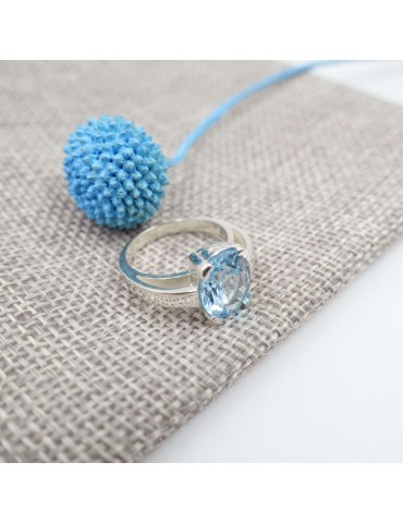 Bague en Argent et topaze bleue - Louane Aloe Bijoux