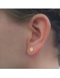 Boucles d'oreilles puces trèfle en Plaqué or Aloe Bijoux