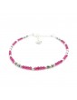 Bracelet perles Rubellite 2mm et Argent 925 - Mia Aloe Bijoux