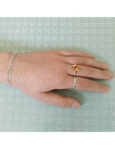 Bague en Argent et Citrine "Alice" Aloe Bijoux