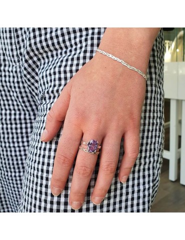 Bague en Argent avec Améthyste "Alice" Aloe Bijoux