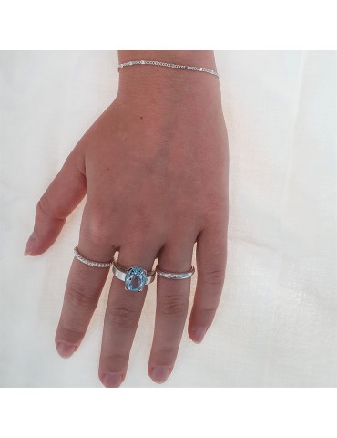 Bague en Argent et topaze bleue - Louane Aloe Bijoux