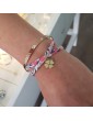 Bracelet liberty et trèfle en plaqué or - Rose Aloe Bijoux