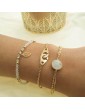 Bracelet double chaînes & pierre de lune - Juliette BIJOUX EN PLAQUE OR