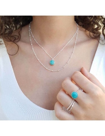 Collier Juliette en argent & Amazonite Aloe Bijoux