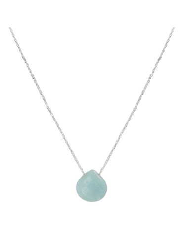 Collier Amazonite sur chaine Argent 925 - Goutte Aloe Bijoux