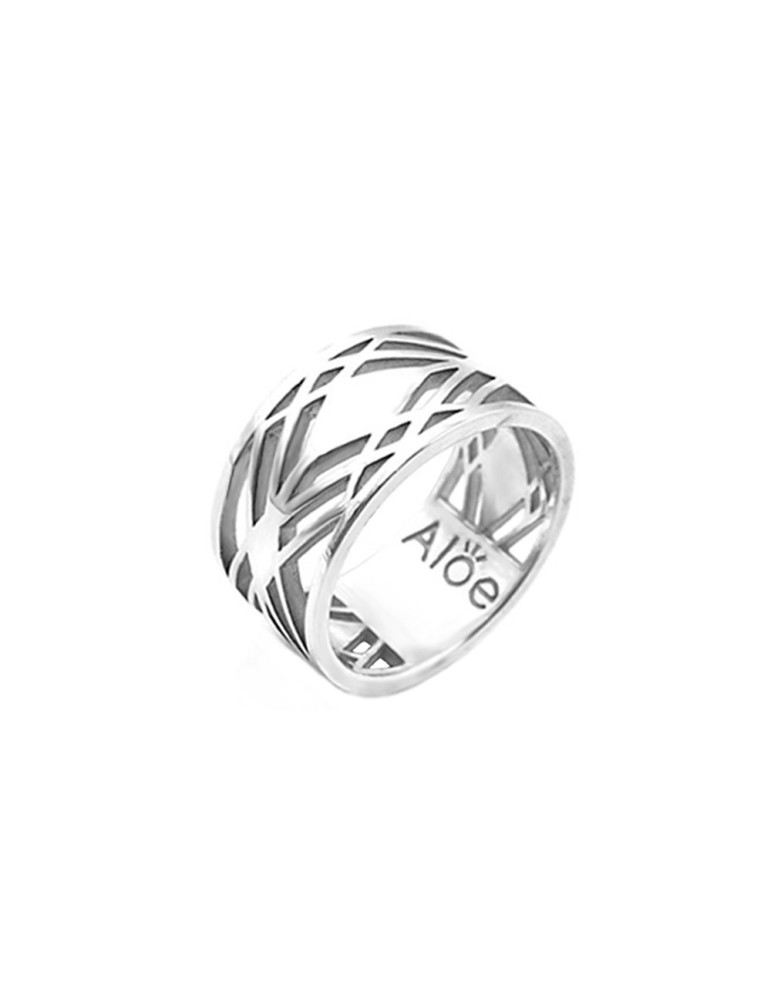 Bague Graphique Argent 925 Aloe Bijoux