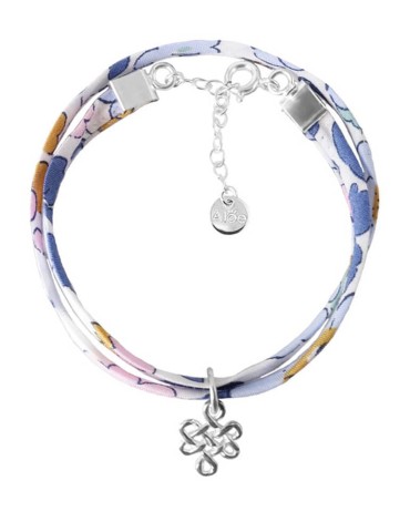 Bracelet liberty et nœud porte bonheur en argent Aloe Bijoux
