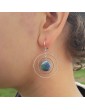 Boucles d'oreilles en argent et azurite malachite - Azure Aloe Bijoux