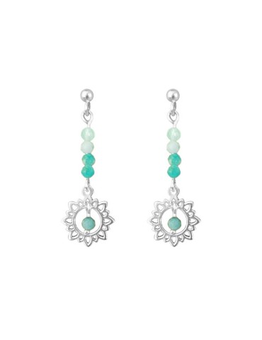 Boucles d'Oreilles en argent & amazonite Stella Aloe Bijoux