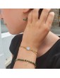 Bracelet Malachite et feuille en plaqué or Aloe Bijoux