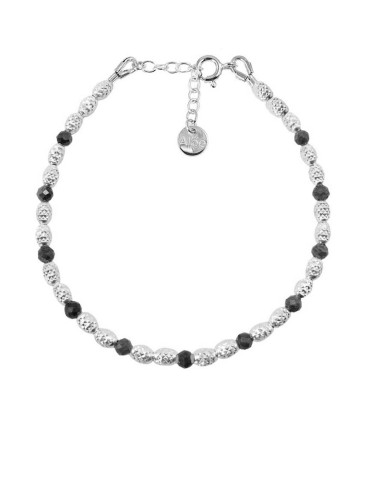 Bracelet Spinelle noir perles et Argent 925 - Eloa Aloe Bijoux