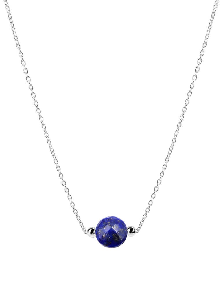 Collier Lapis lazuli sur chaine fine en Argent 925 Aloe Bijoux