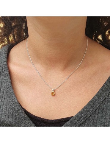 Collier chaîne en argent avec pendentif citrine Colliers