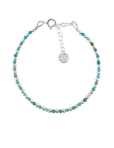 Bracelet alterné argent et turquoise véritable - Cloé Aloe Bijoux