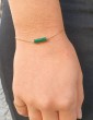 Bracelet chaîne plaqué or et barrette en malachite Aloe Bijoux