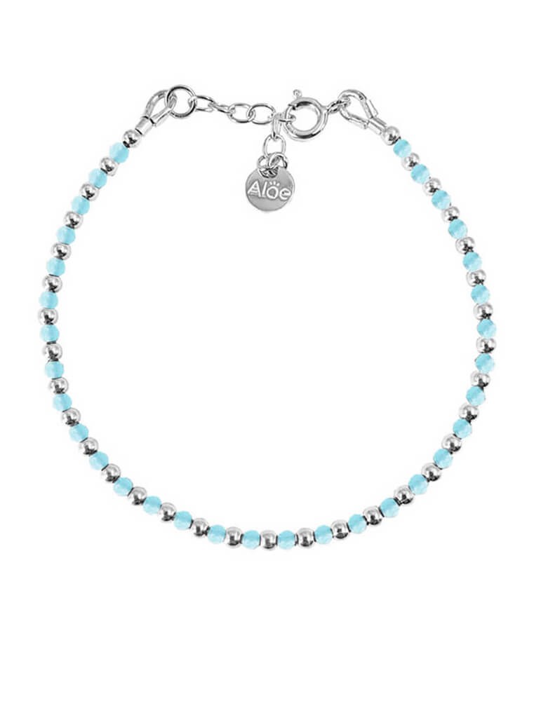 Bracelet alterné argent et amazonite - Cloé Aloe Bijoux Bracelet alterné argent et amazonite - Cloé Aloe Bijoux