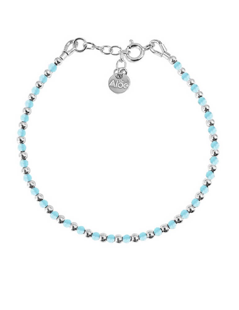 Bracelet alterné argent et amazonite - Cloé Aloe Bijoux