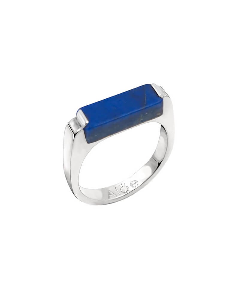 Bague Lapis Lazuli en Argent 925 - Prisme Aloe Bijoux