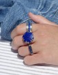 Bague Lapis Lazuli en Argent 925 - Prisme Aloe Bijoux