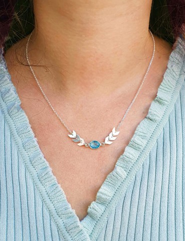 Collier Topaze bleue et Argent 925 - Antica Aloe Bijoux