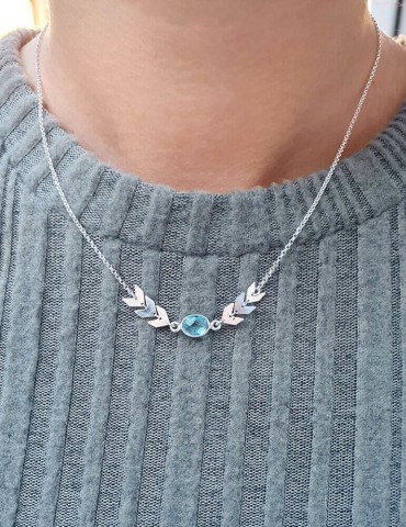 Collier Topaze bleue et Argent 925 - Antica Colliers
