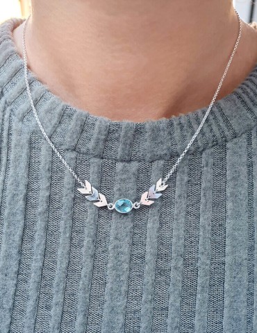 Collier Topaze bleue et Argent 925 - Antica Aloe Bijoux