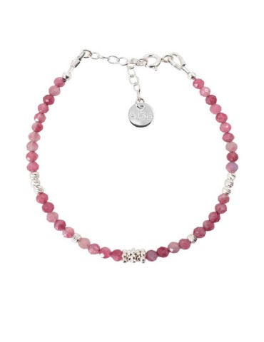 Bracelet perles Tourmaline rose 2mm en Argent 925 - Elia Aloe Bijoux