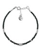 Bracelet Argent perles Spinelle noir 2mm - Elia Aloe Bijoux