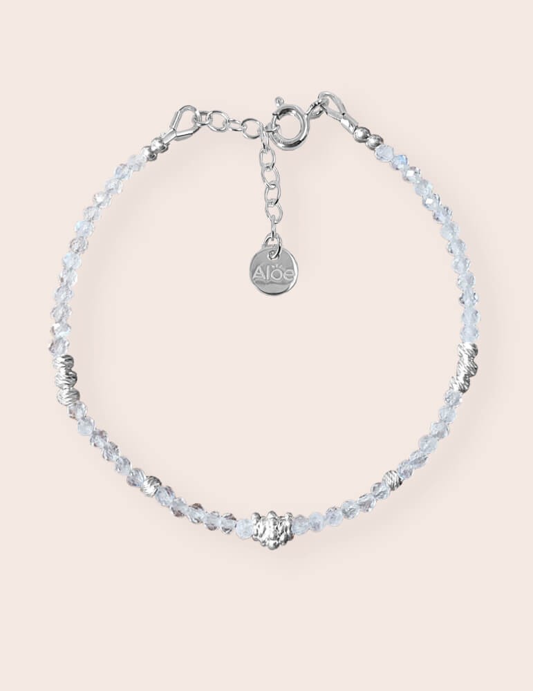 Bracelet Pierre de lune et Argent 925 - Elia Aloe Bijoux