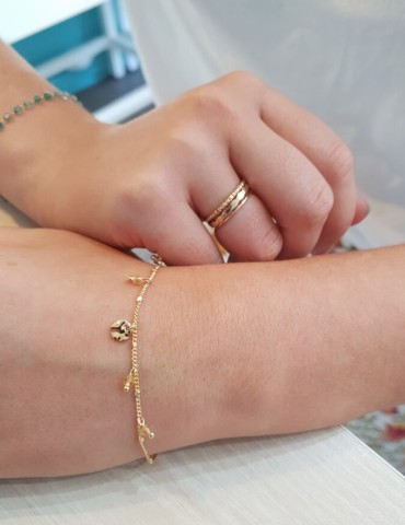 Bracelet en Plaqué Or avec Citrines Suspendues Aloe Bijoux