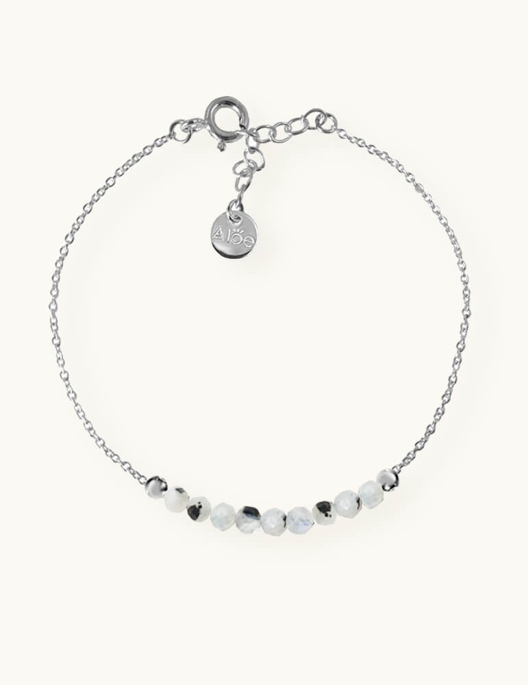 Bracelet chaîne argent et barrette (pierre au choix) Pierre au