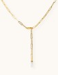 Collier cravatte en plaqué or et prisme pierre de lune Colliers